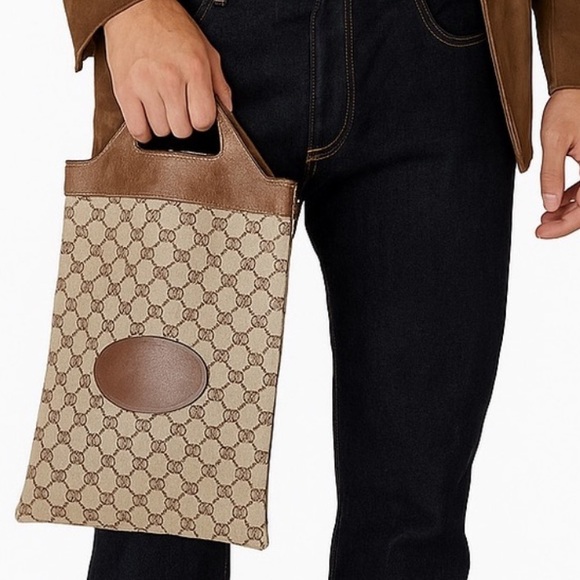 Gucci Italy Leather-Trim Tote - Picture 2 of 10